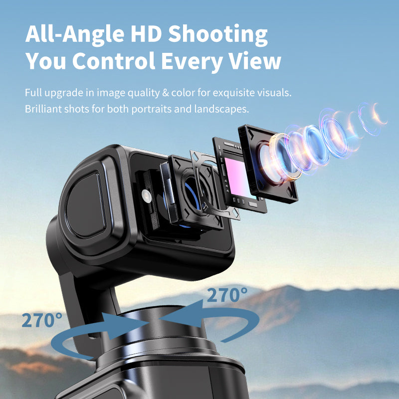 D11 Handheld Action Camera, 2 Inch Pocket HD Video Recorder for Outdoor Sports, Vlogging & Travel Shooting