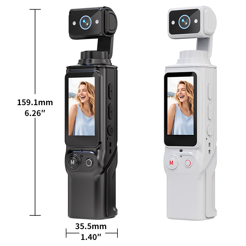 D11 Handheld Action Camera, 2 Inch Pocket HD Video Recorder for Outdoor Sports, Vlogging & Travel Shooting