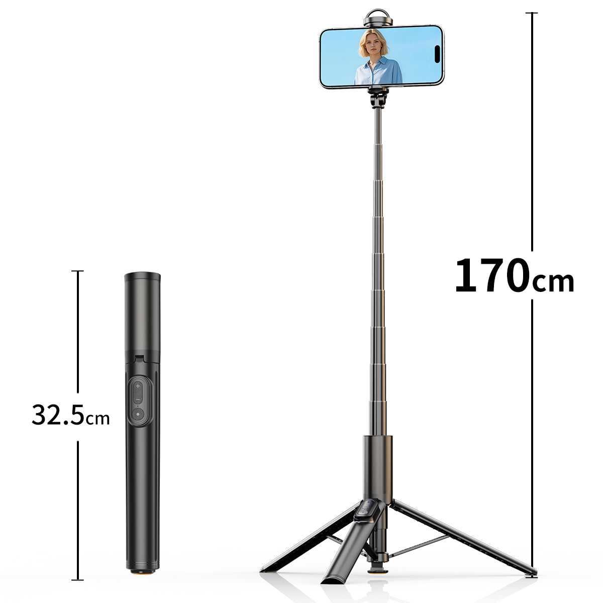 K60 All-in-One Multifunctional Selfie Stick, Auto Open Tripod, Portable Lightweight Extendable Phone Selfie Stick for Shooting Vlog