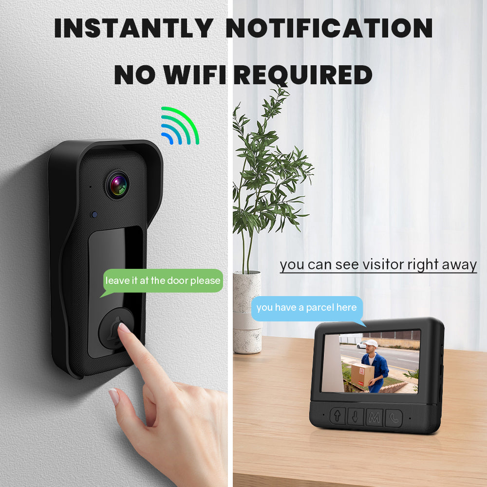 New X6 Smart Video Doorbell with 4.3" Display, Wireless Two-Way Intercom, Infrared HD Night Vision for Home Use