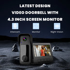 New X6 Smart Video Doorbell with 4.3" Display, Wireless Two-Way Intercom, Infrared HD Night Vision for Home Use