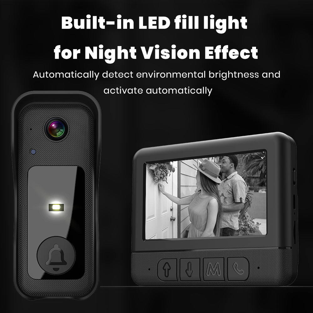New X6 Smart Video Doorbell with 4.3" Display, Wireless Two-Way Intercom, Infrared HD Night Vision for Home Use