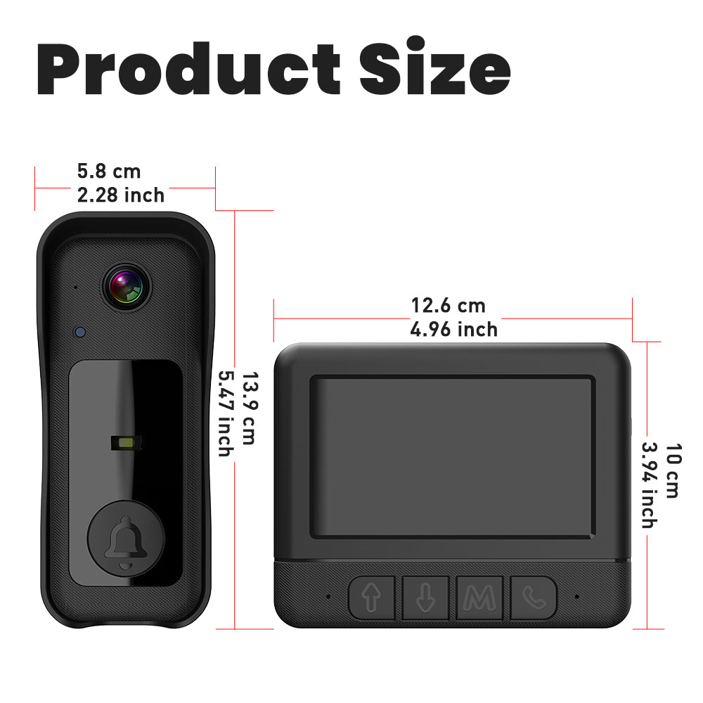 New X6 Smart Video Doorbell with 4.3" Display, Wireless Two-Way Intercom, Infrared HD Night Vision for Home Use